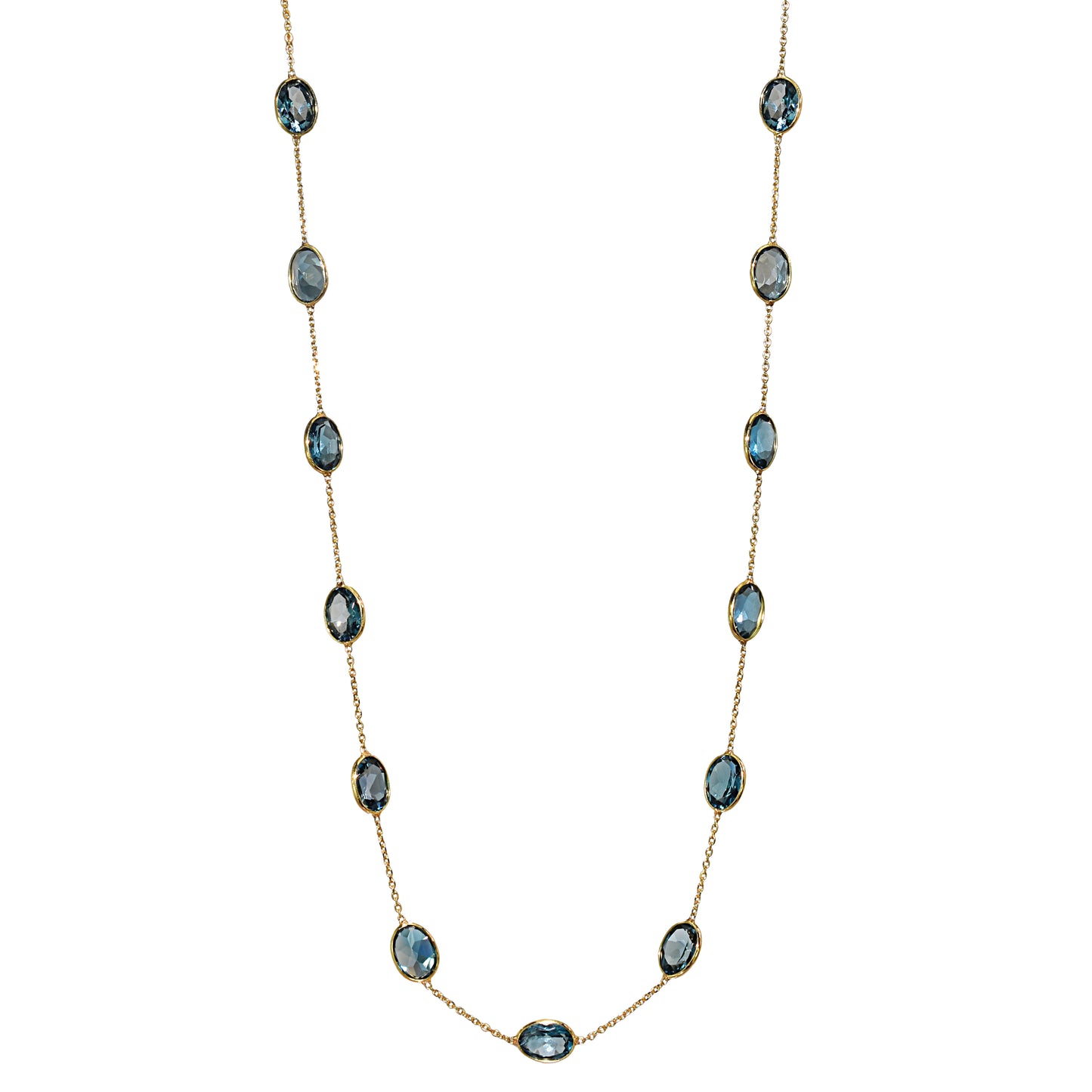 18k Blue Topaz Multi Shape Necklace