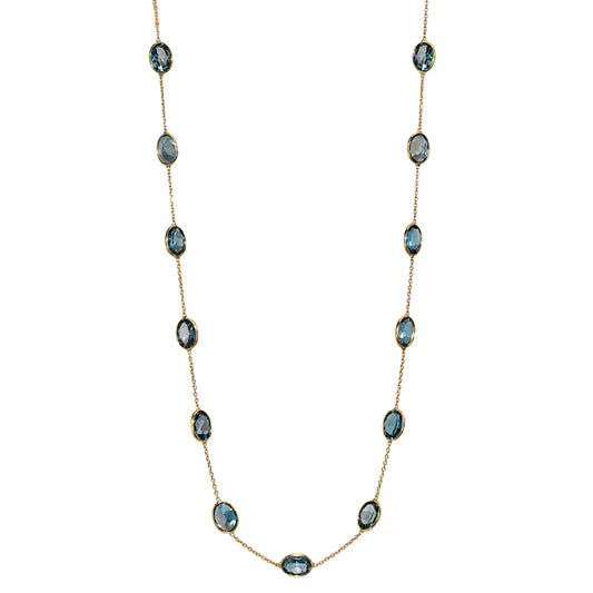 18k Blue Topaz Multi Shape Necklace