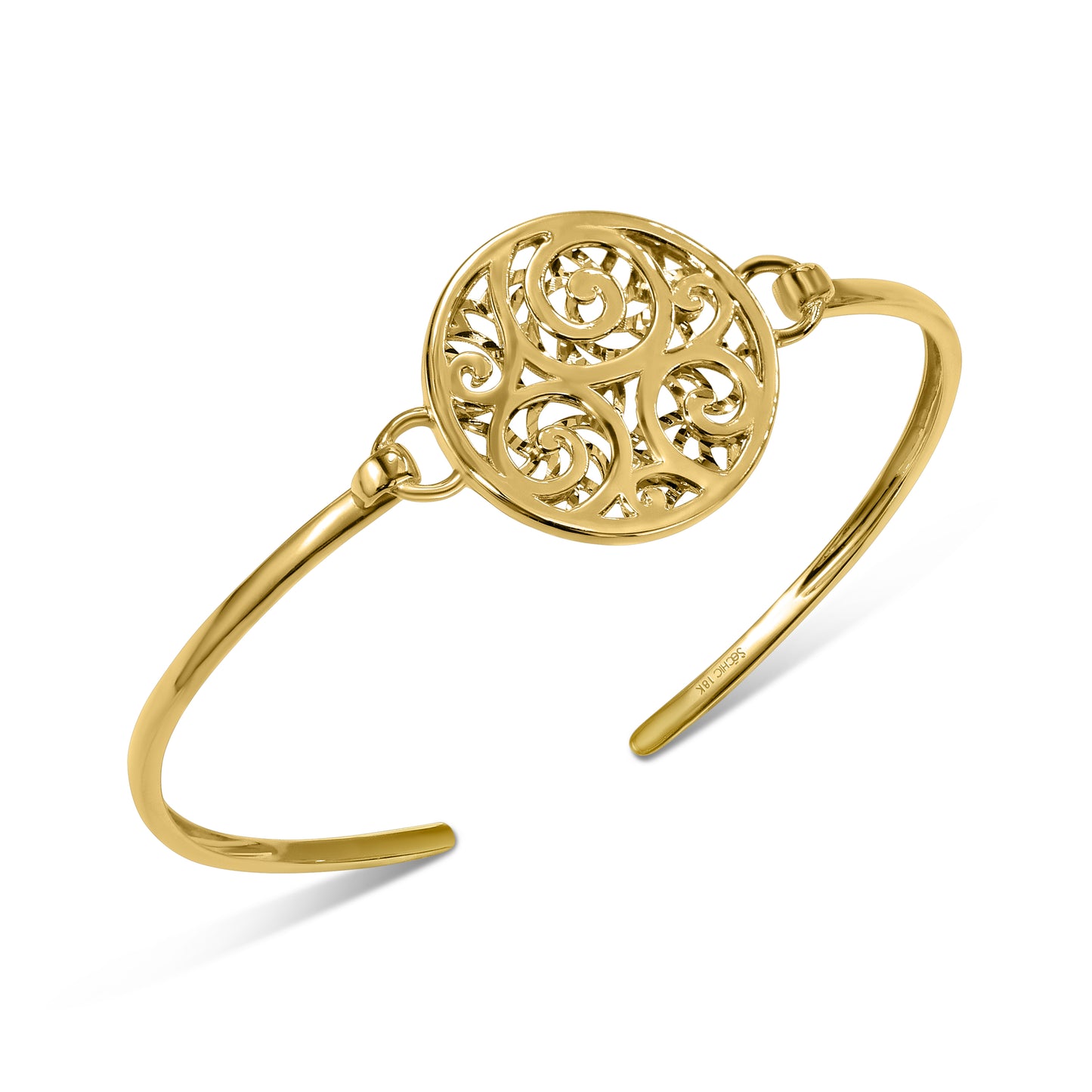 Séchic 18k Medallion Center Cuff Bracelet