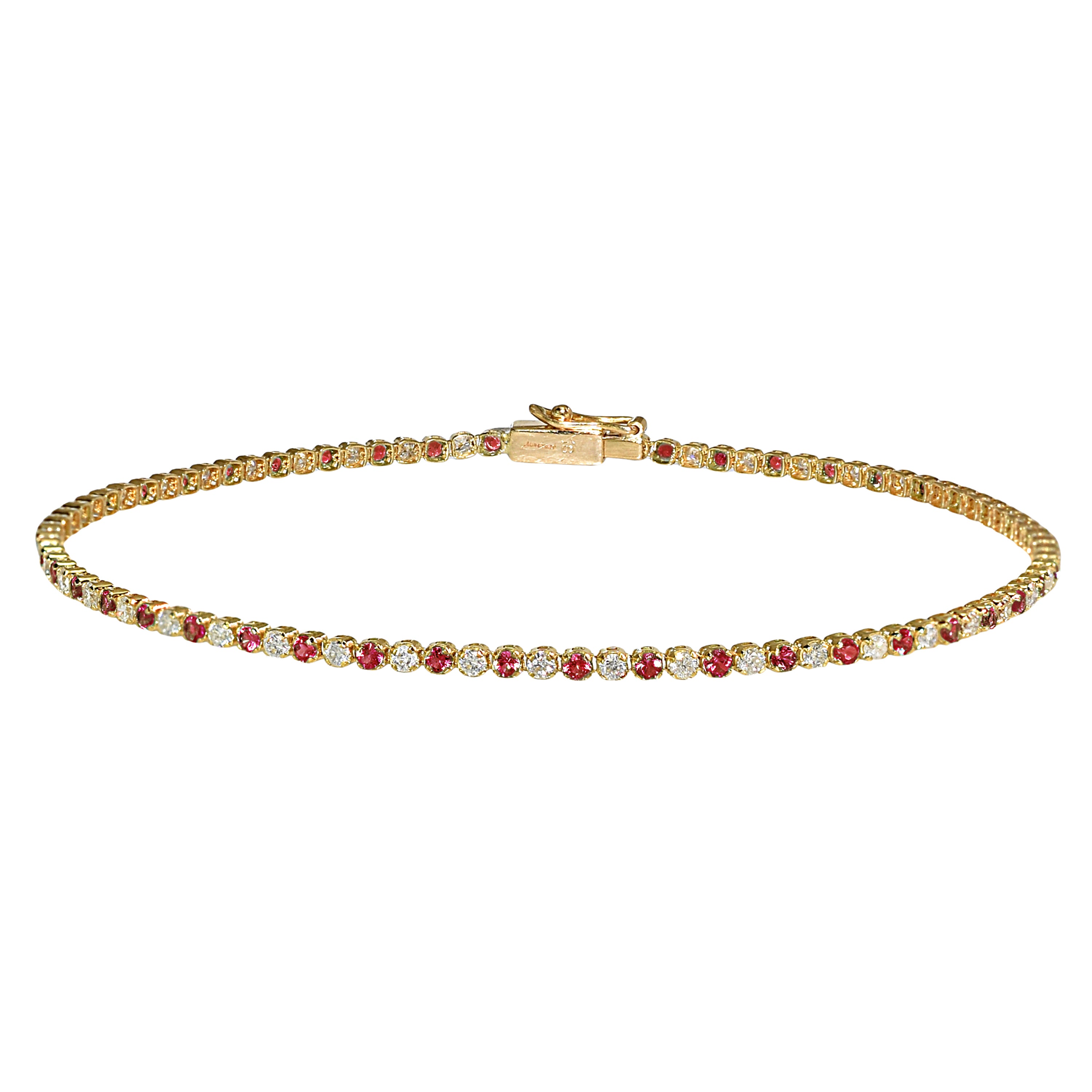 18k Micro Ruby Diamond Bracelet
