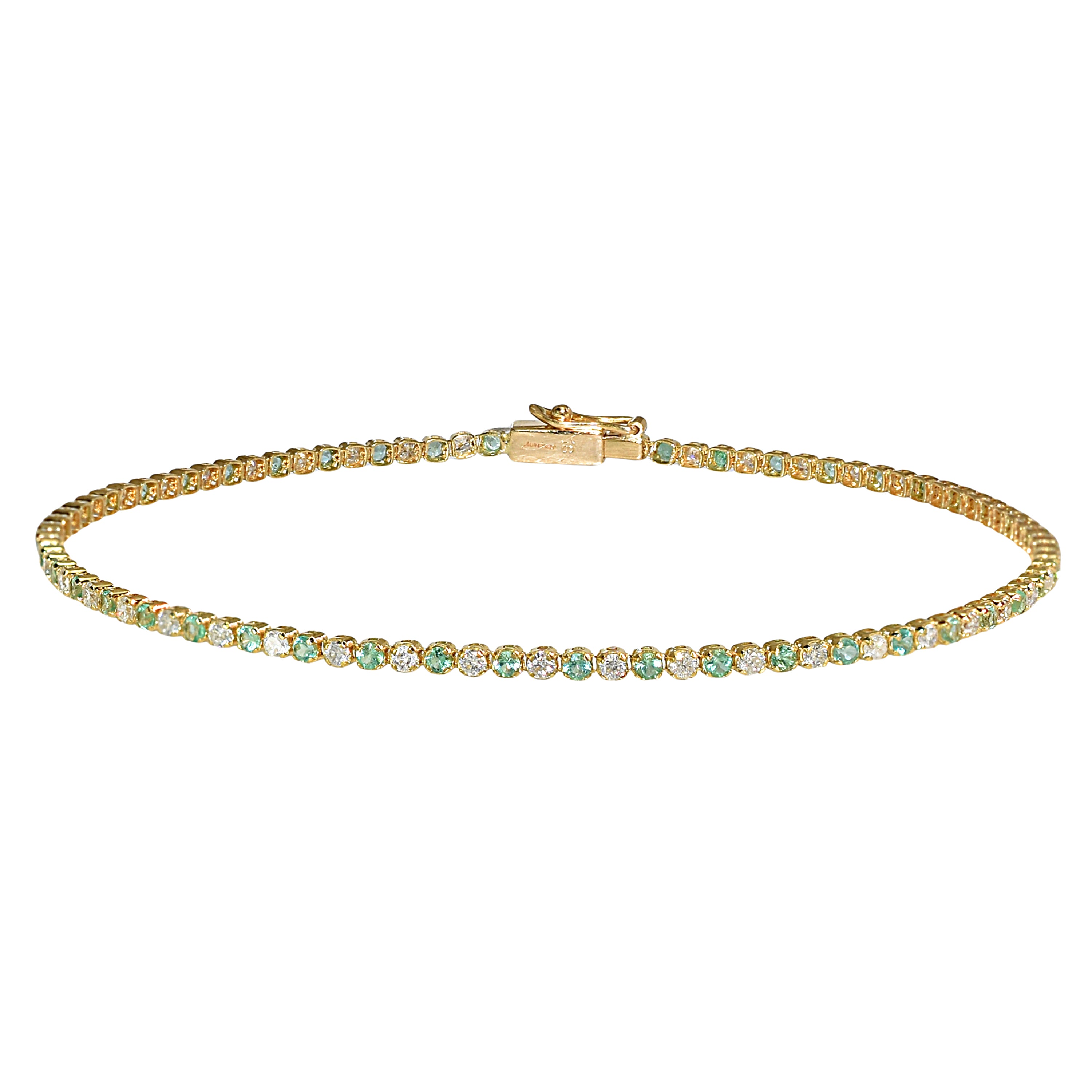 18k Micro Emerald Diamond Bracelet