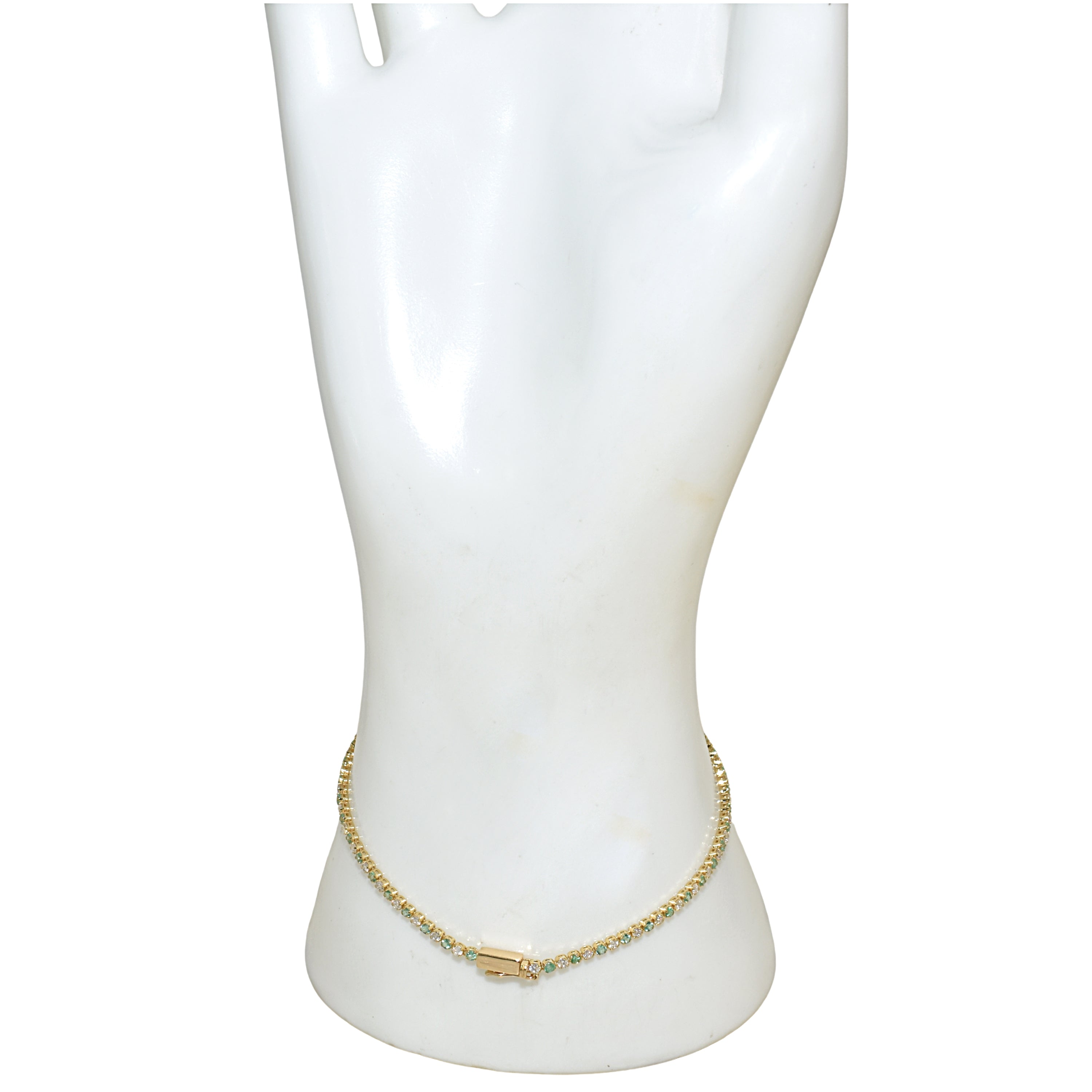 18k Micro Emerald Diamond Bracelet