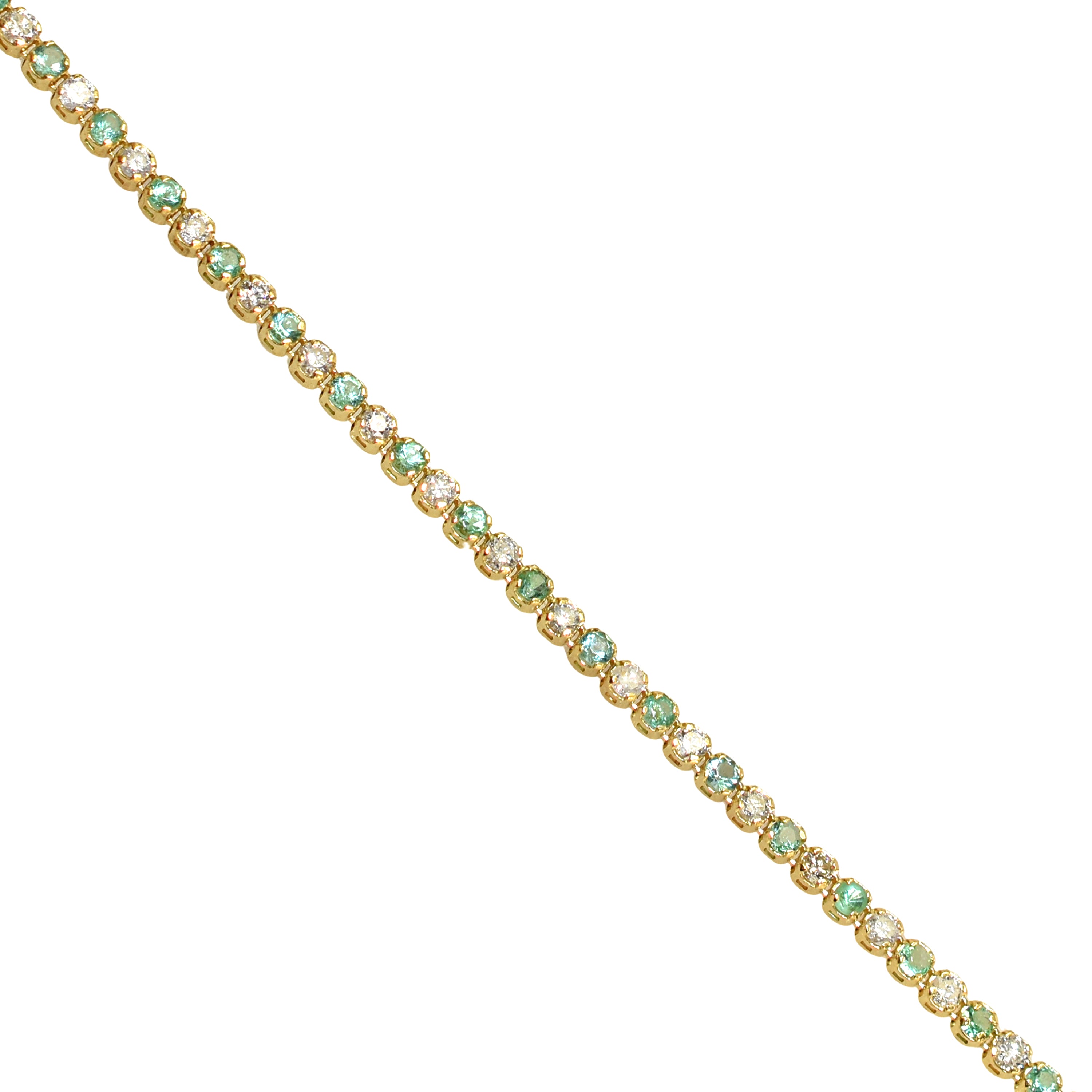 18k Micro Emerald Diamond Bracelet