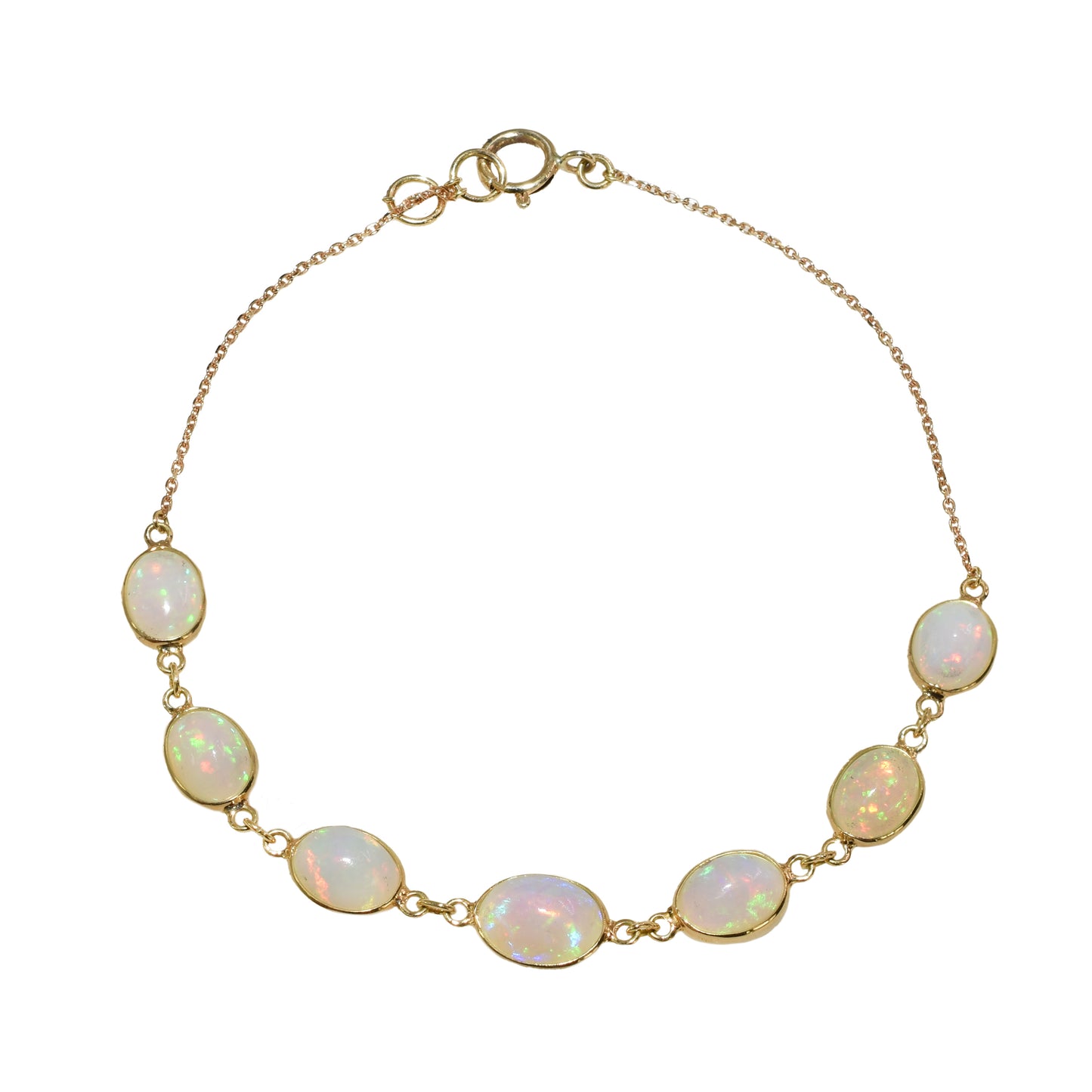 18k Opal Oval Bezel Bracelet