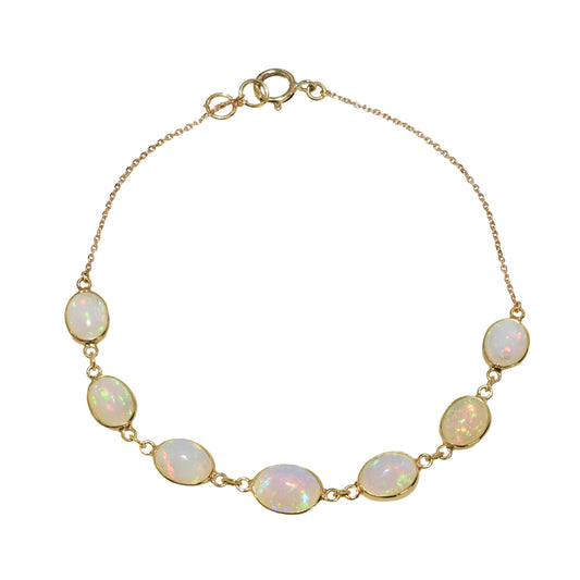 18k Opal Oval Bezel Bracelet