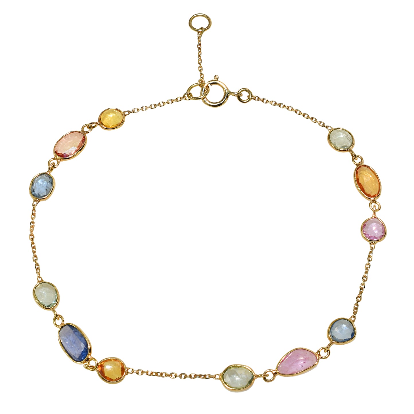 18k Multi Sapphire Multi Shape Bracelet