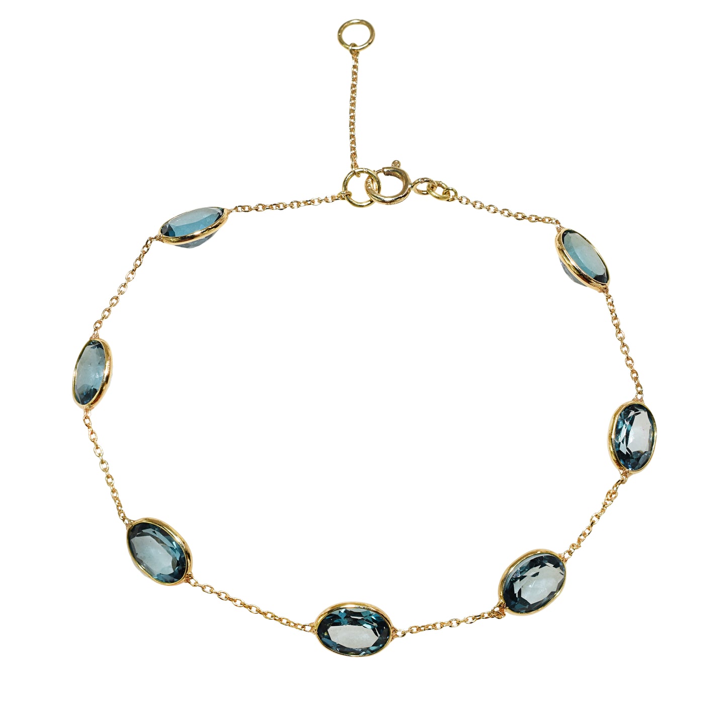 18k Blue Topaz Oval Bracelet