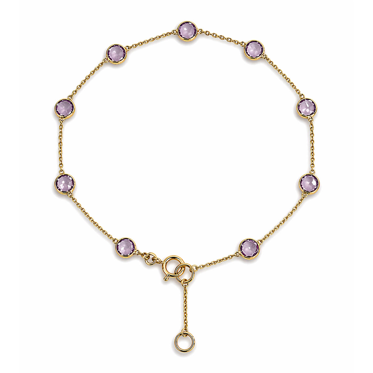 18k Pink Sapphire Round Bezel Stones Bracelets
