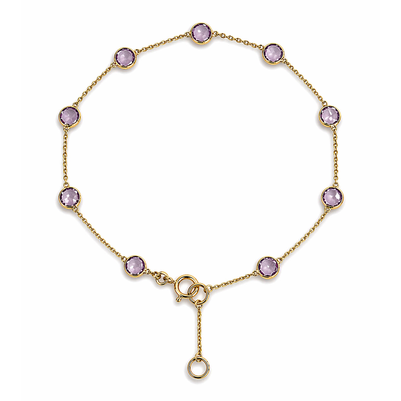 18k Pink Sapphire Round Bezel Stones Bracelets