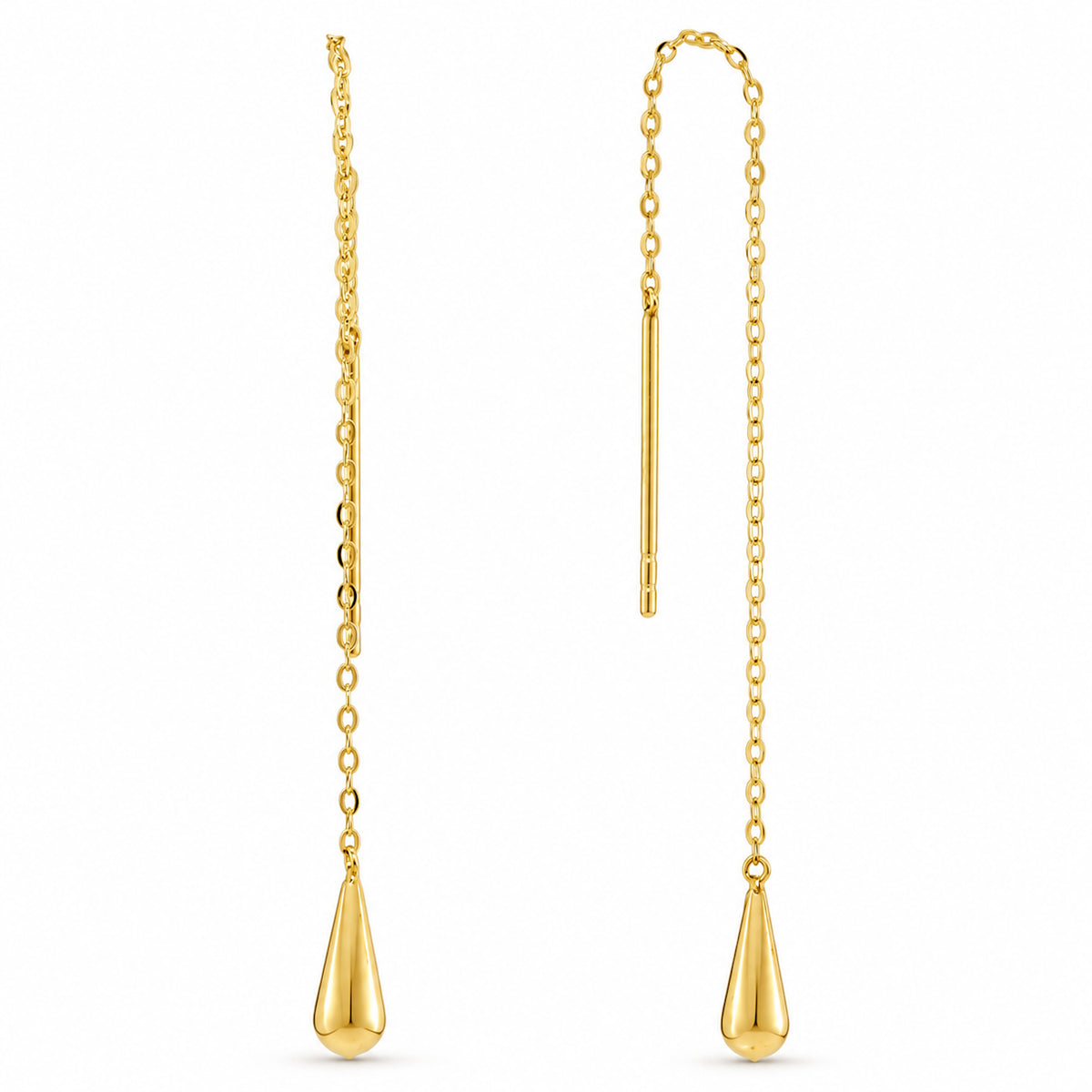 Séchic 18k Gold Teardrop Threaded Earring