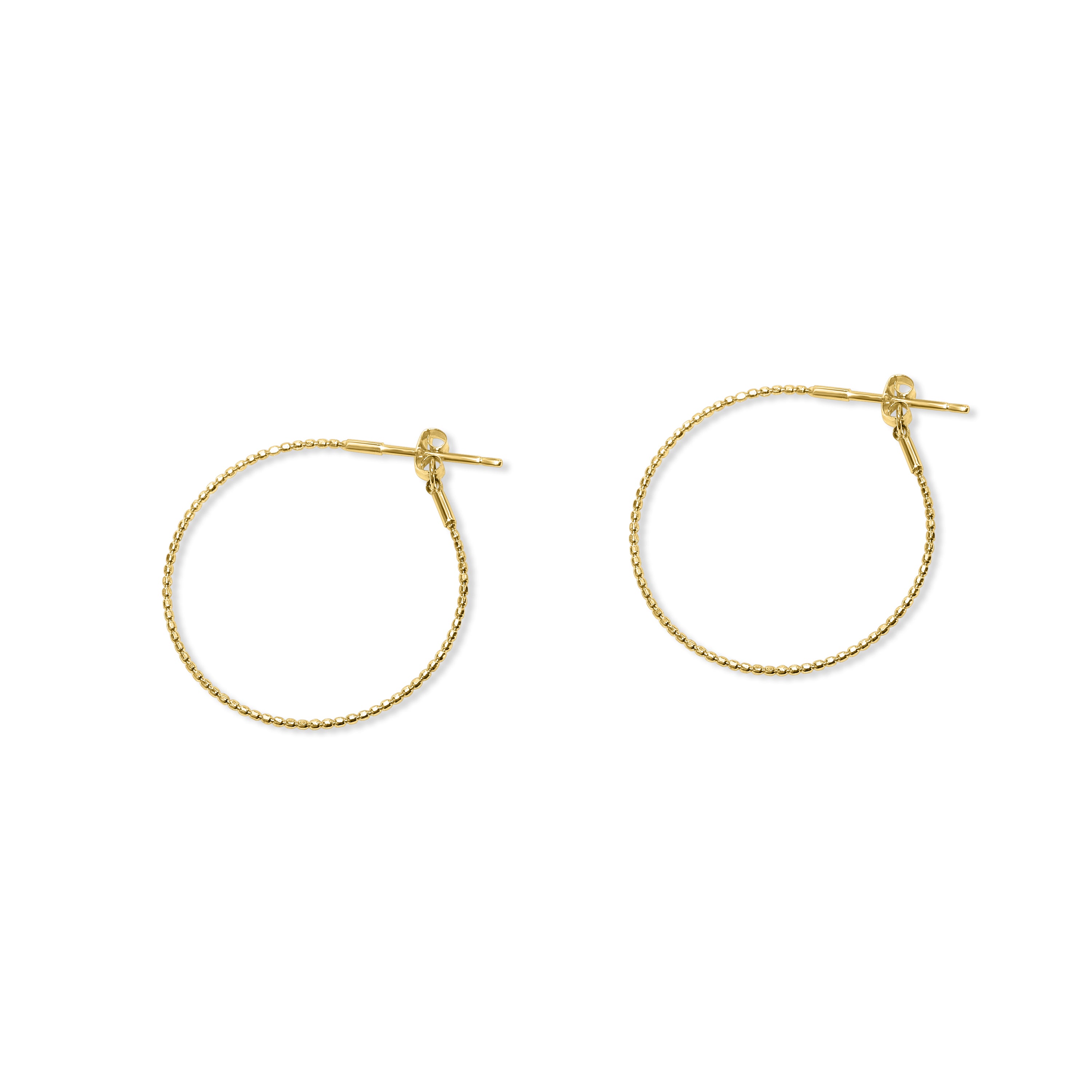 18k Beaded Hoop Earring
