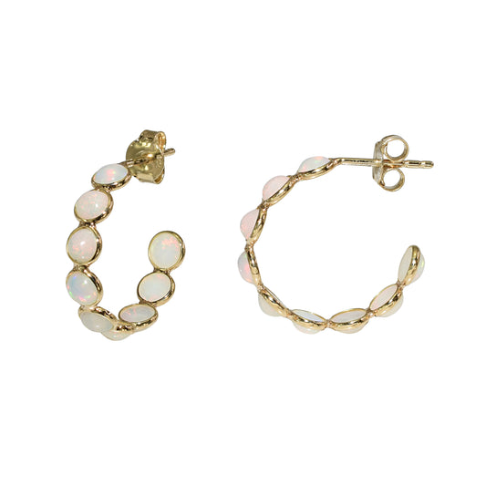 18k Opal Circle Earring
