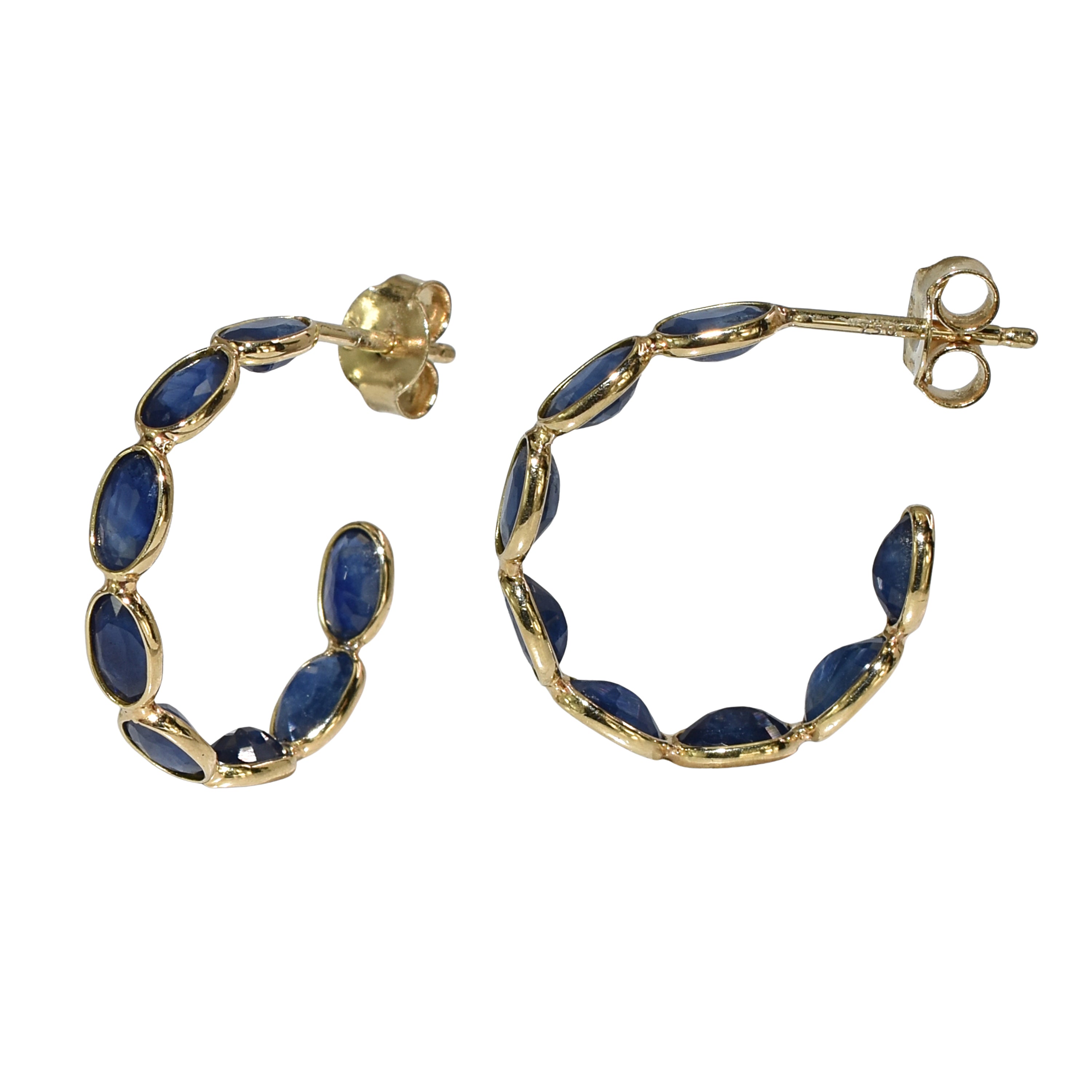 18k Sapphire Circles Hoop Earring