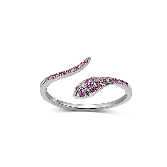 18k Ruby Diamond Snake Ring