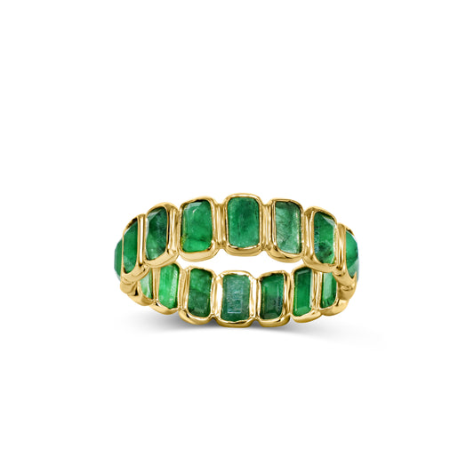 18k Emerald Eternity Ring