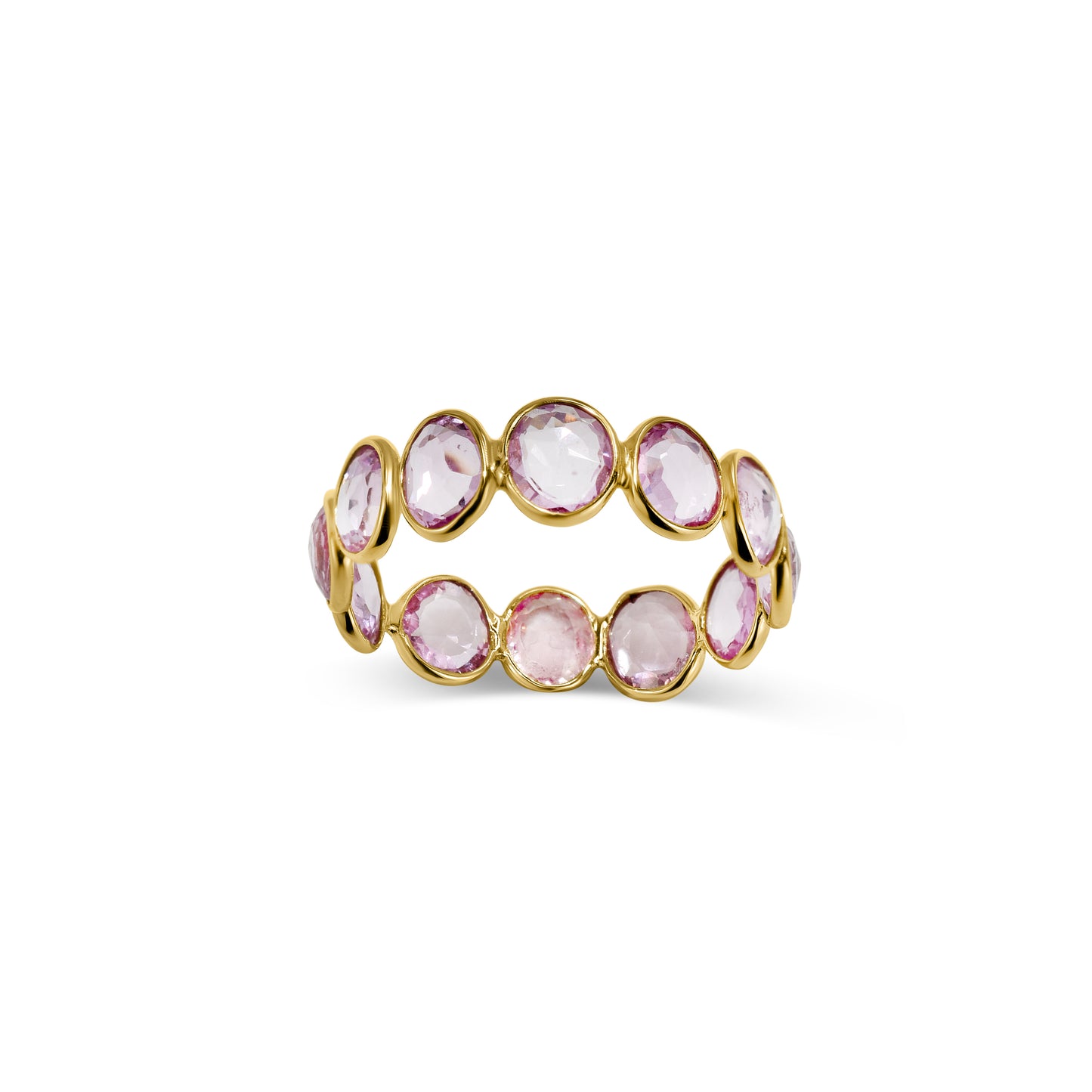 18k Pink Sapphire Eternity Ring Size 7