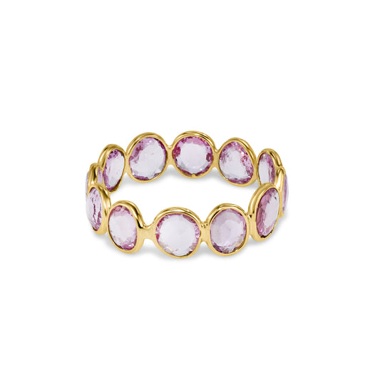 18k Pink Sapphire Eternity Ring Size 7