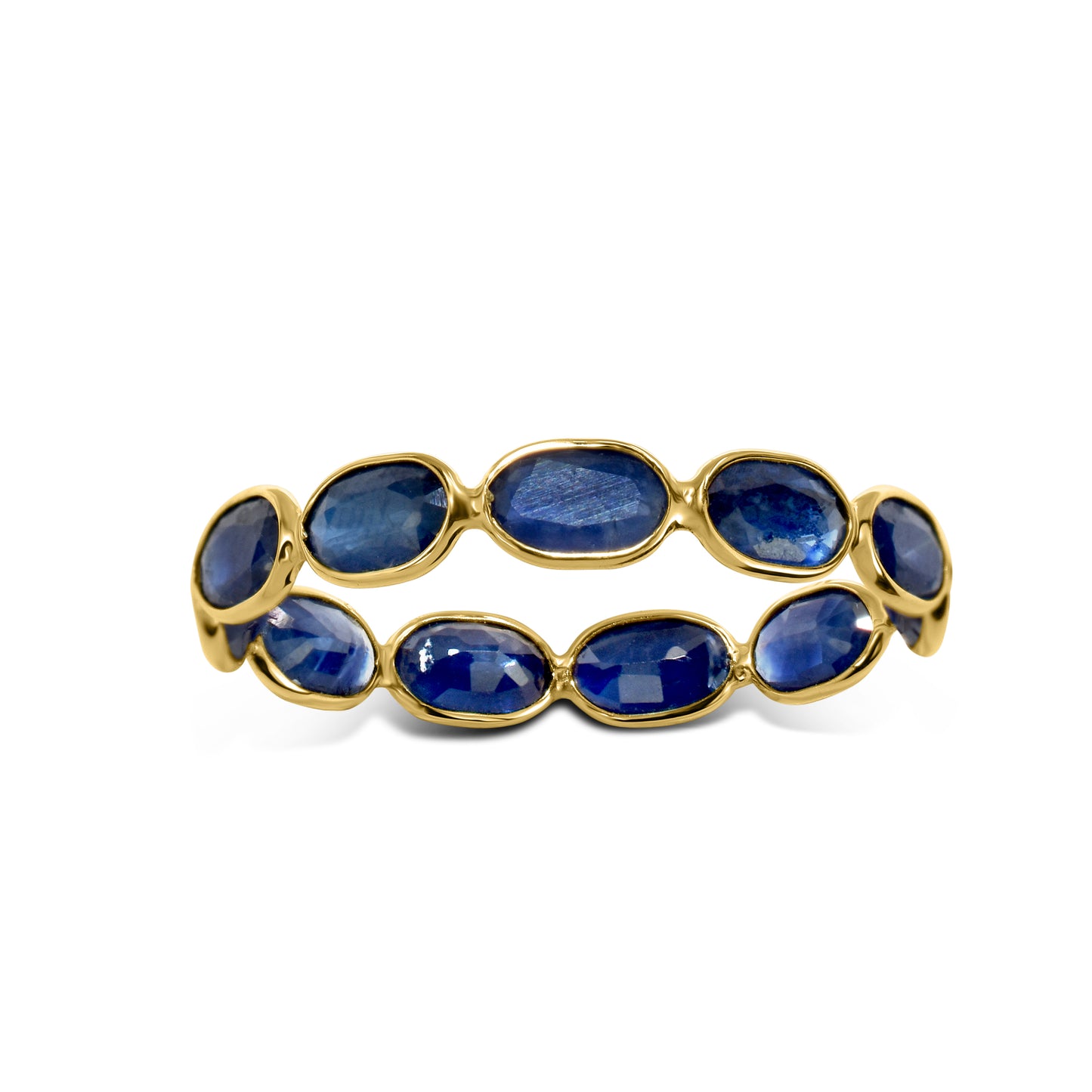 18k Sapphire Oval Bezel Ring