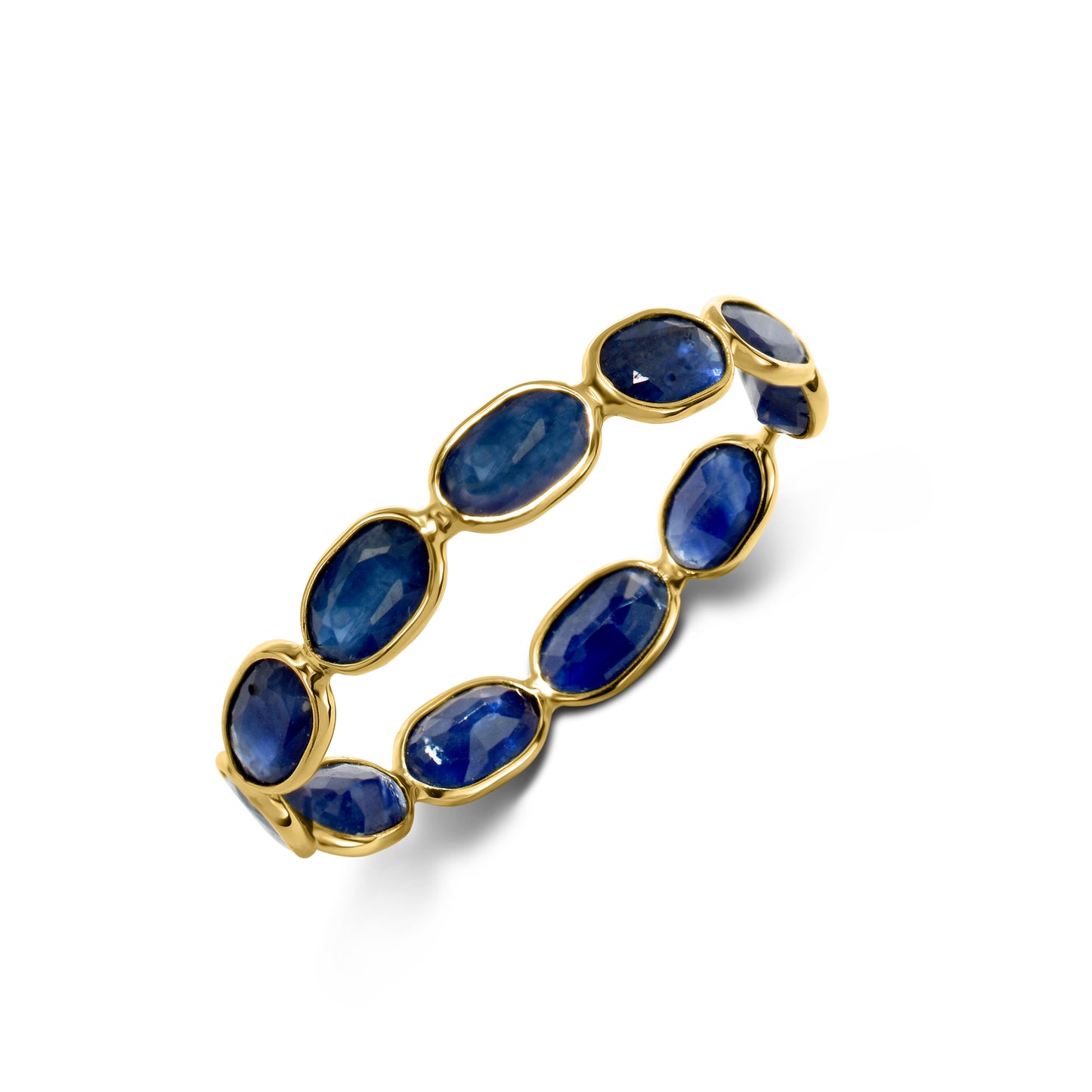 18k Sapphire Oval Bezel Ring