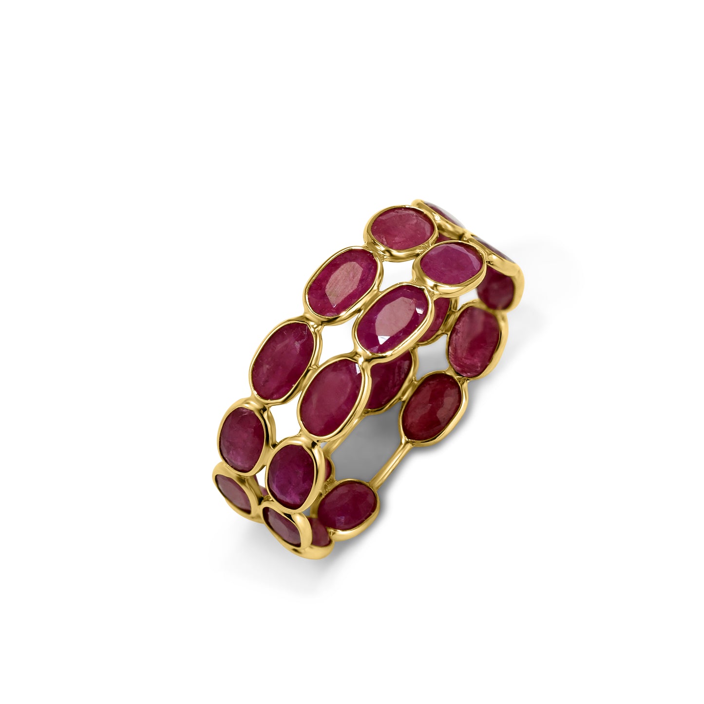 18k Ruby Oval Double Bezel Ring