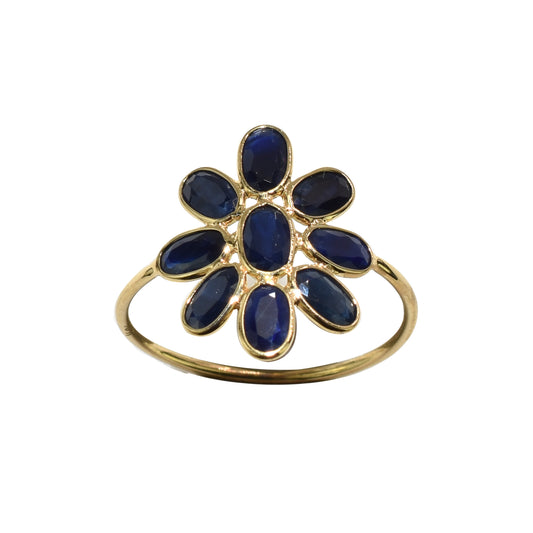 18k Sapphire Flower Ring