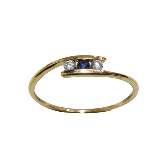 18k Sapphire Diamond Ring