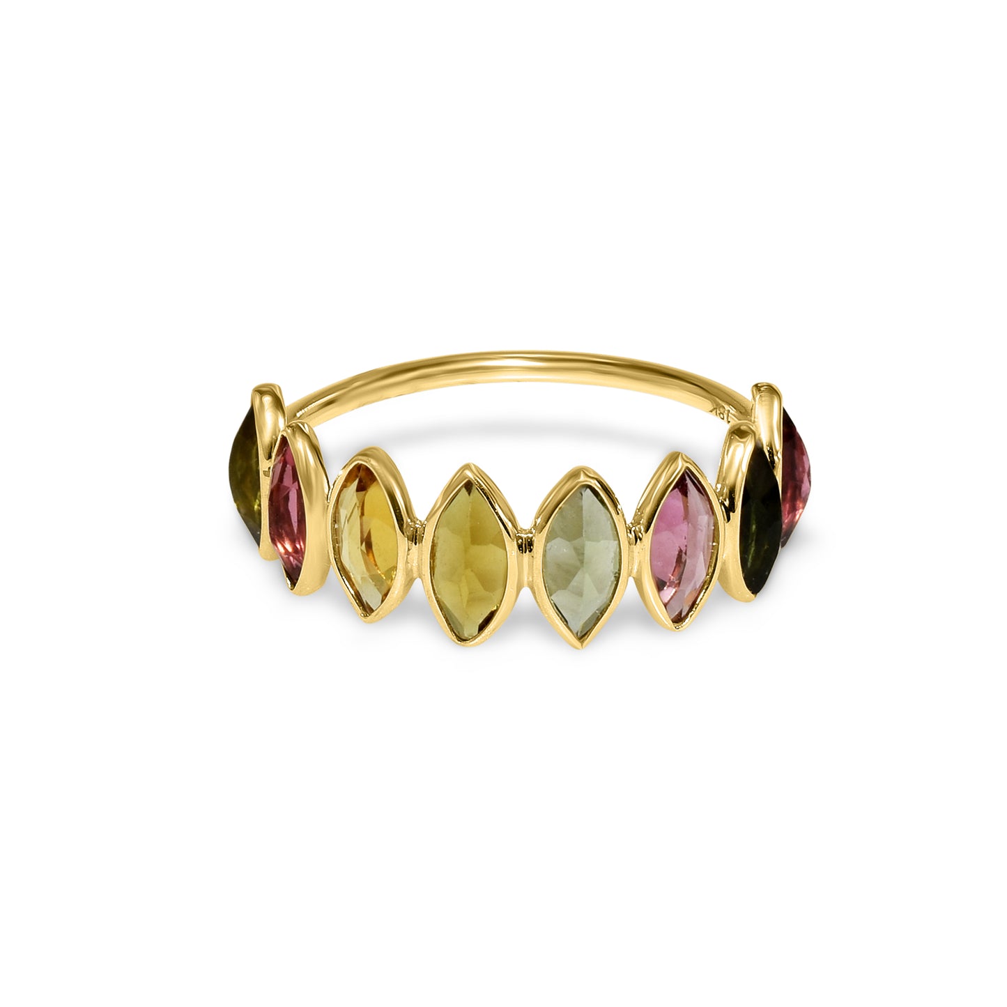 18k Tourmaline Marquise One Row Ring