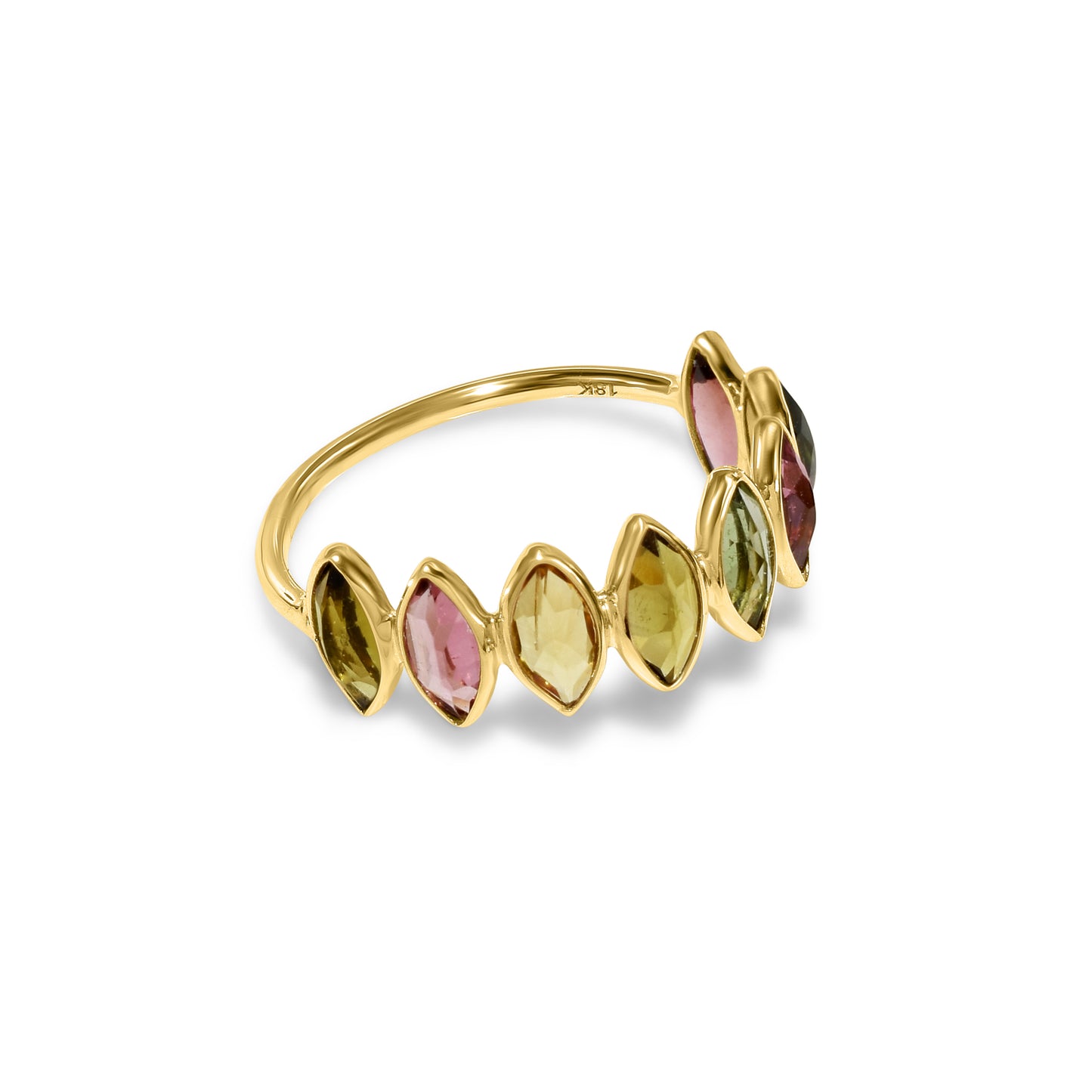 18k Tourmaline Marquise One Row Ring