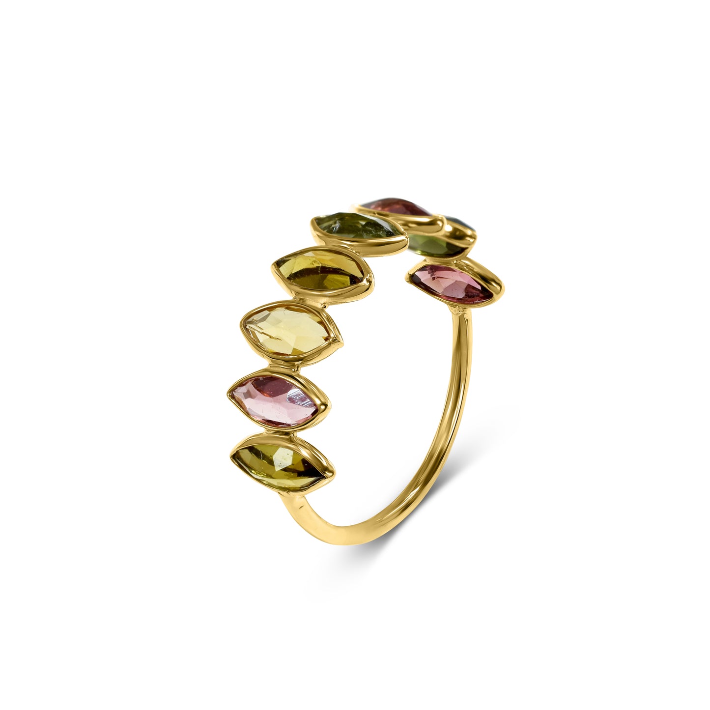 18k Tourmaline Marquise One Row Ring