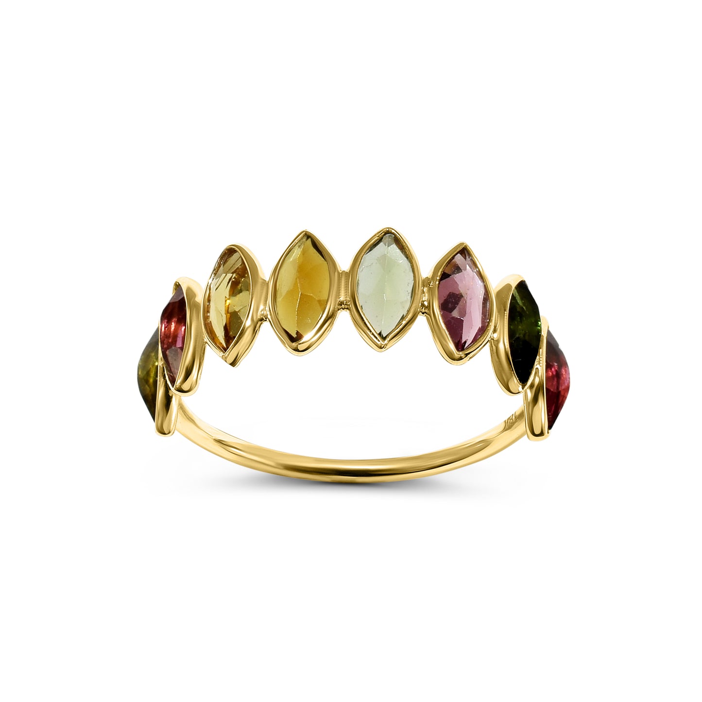 18k Tourmaline Marquise One Row Ring