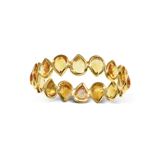 18k Tourmaline Pear Shape One Row Ring