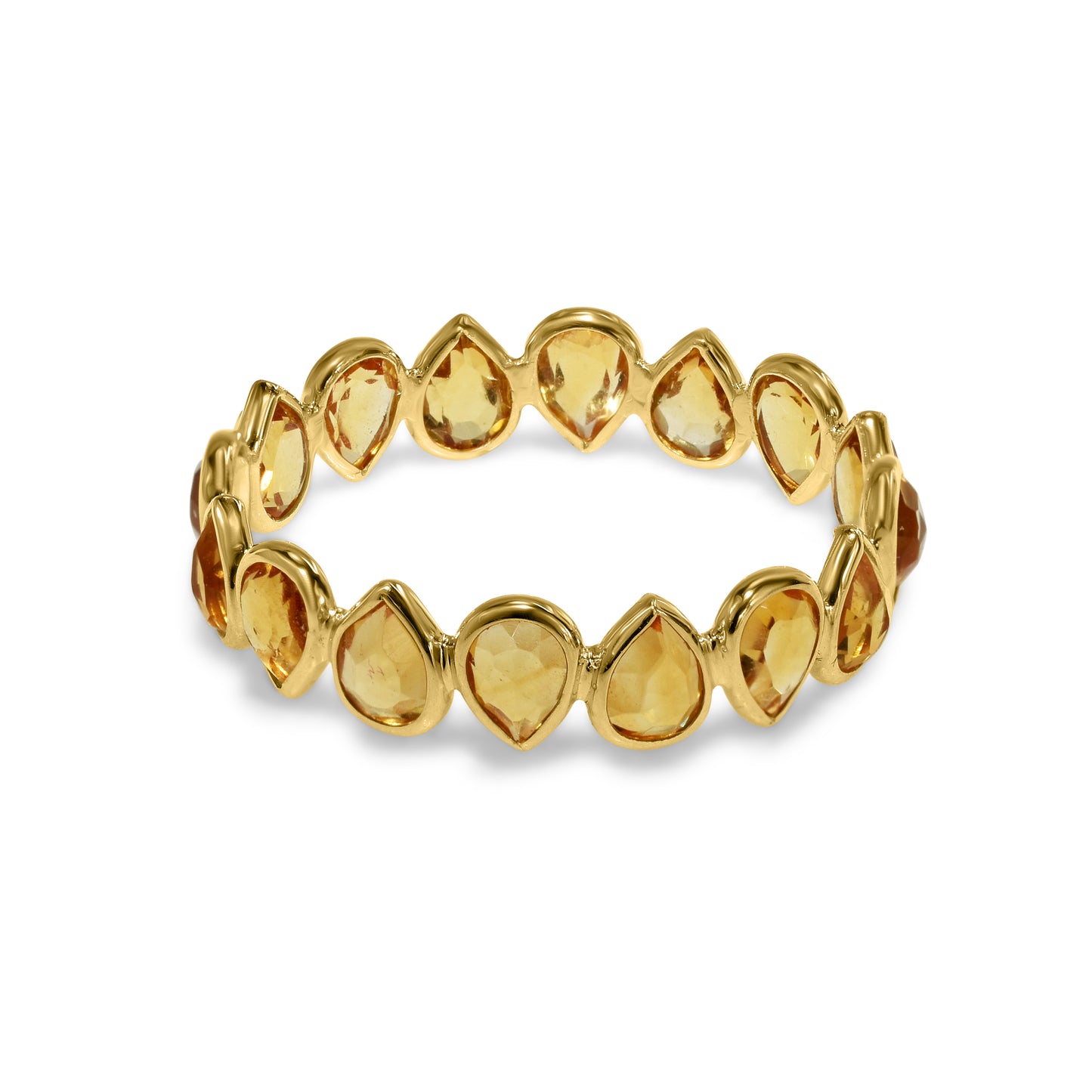 18k Tourmaline Pear Shape One Row Ring