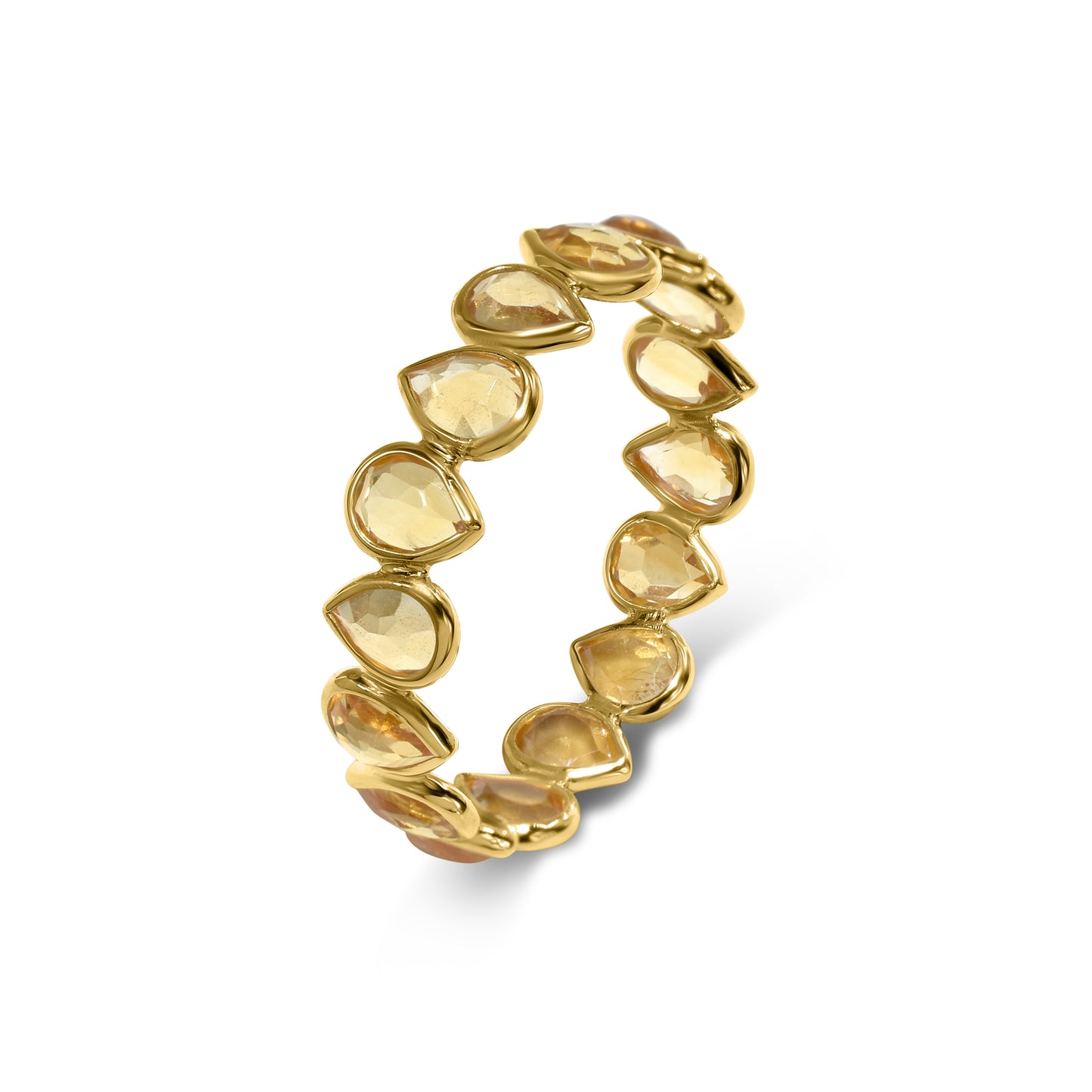 18k Tourmaline Pear Shape One Row Ring