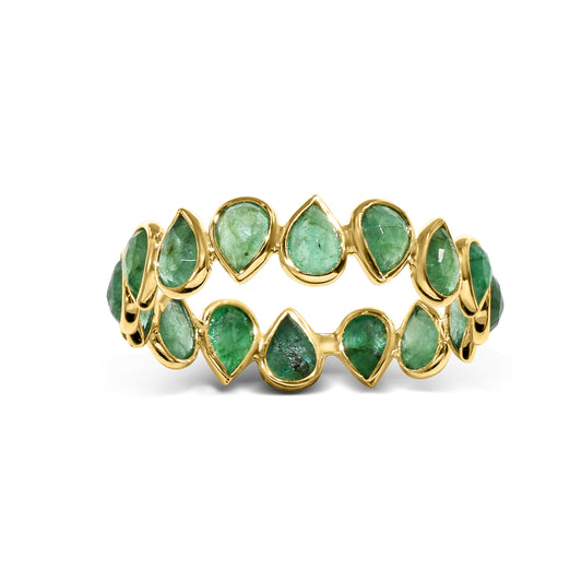 18k Pear Shape One Row Ring