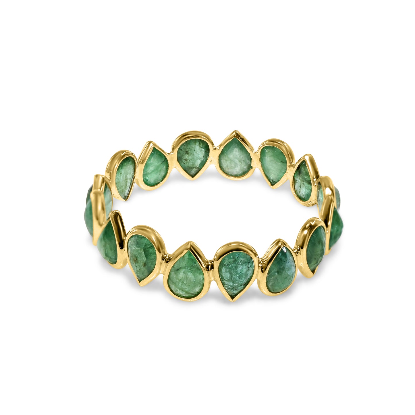 18k Pear Shape One Row Ring