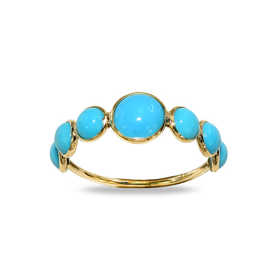 18k Turquoise Circles Ring