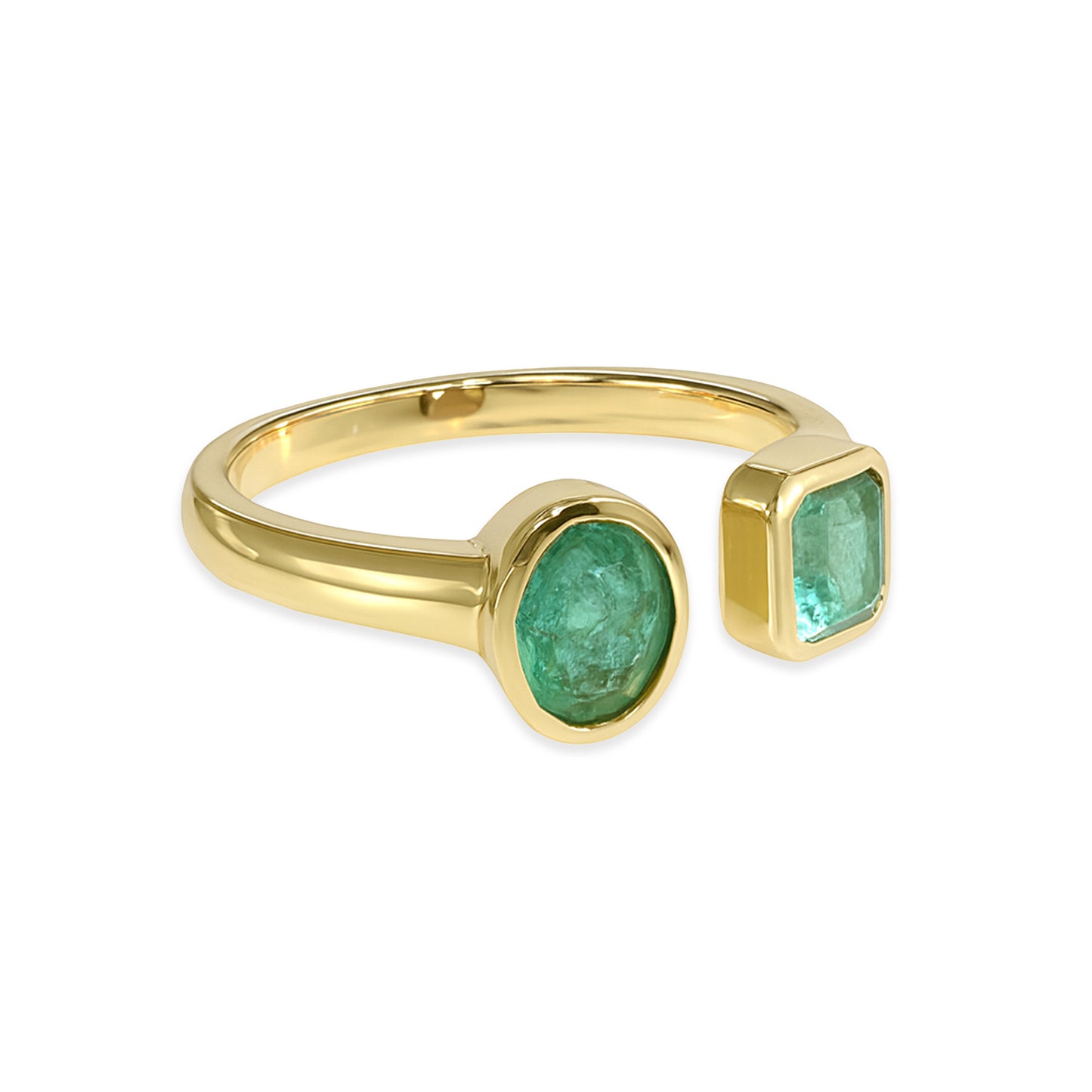 18k Emerald Open Ring