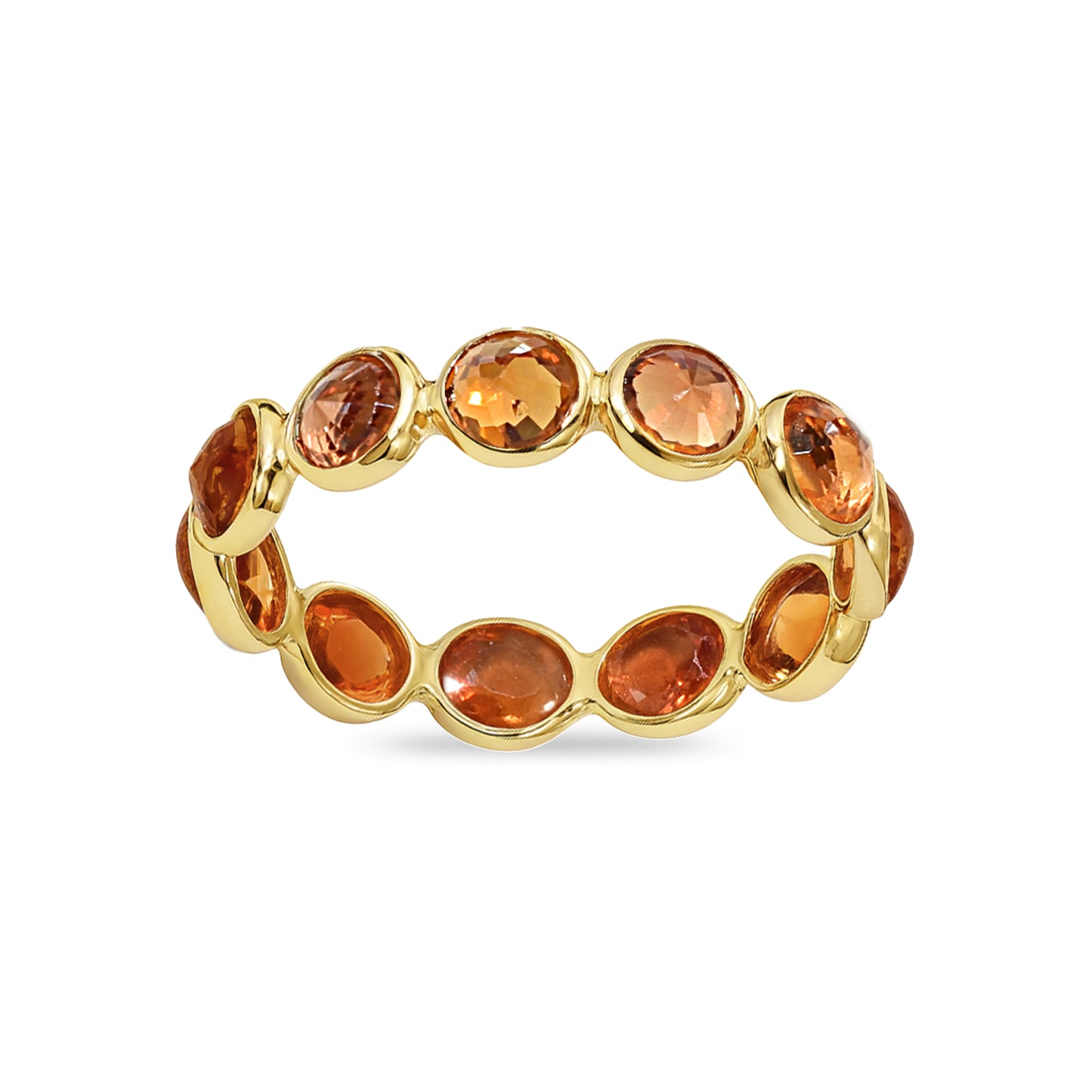 18k Citrine Circle Bezel Ring