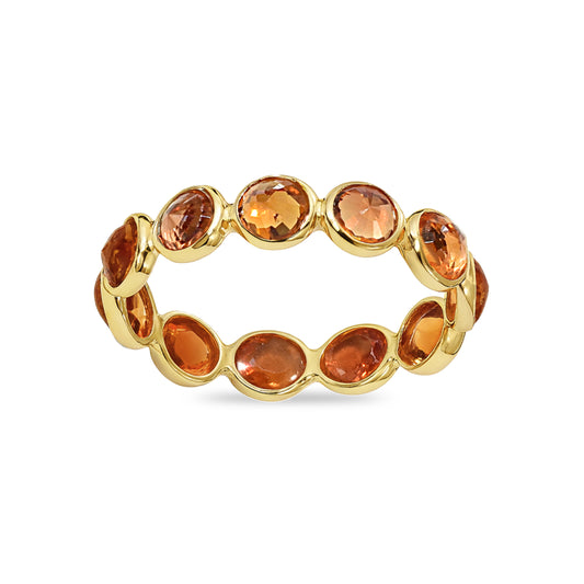 18k Citrine Circle Bezel Ring