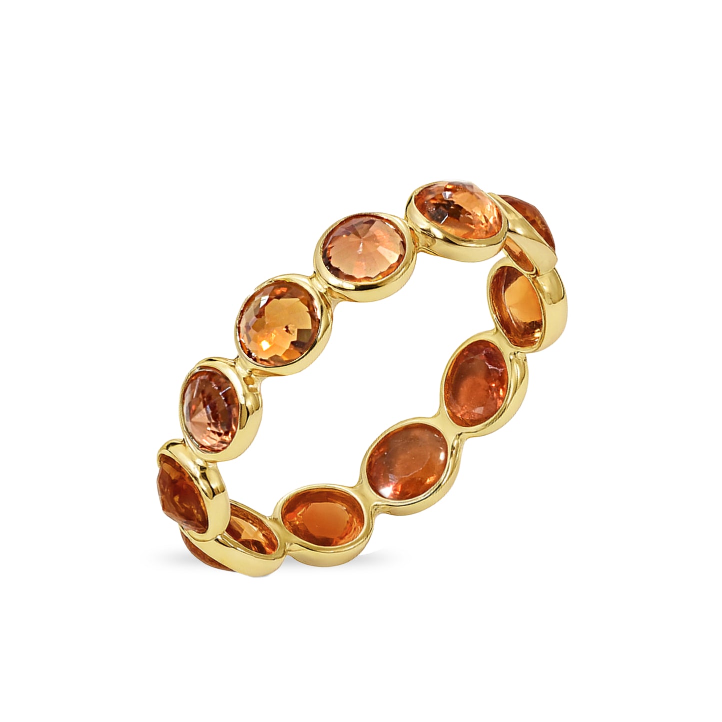 18k Citrine Circle Bezel Ring