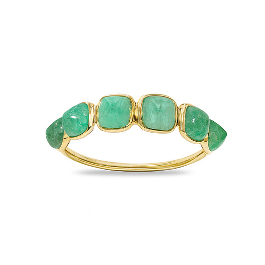 18k Emerald Circle Ring