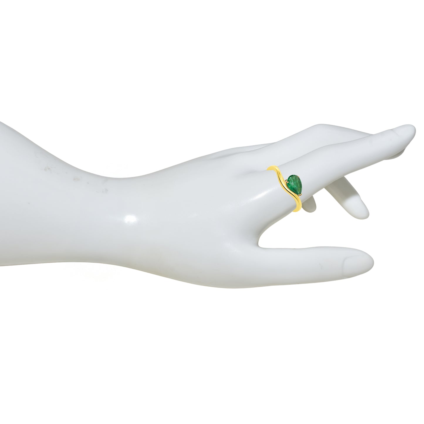 18k Emerald Pear Cut Ring