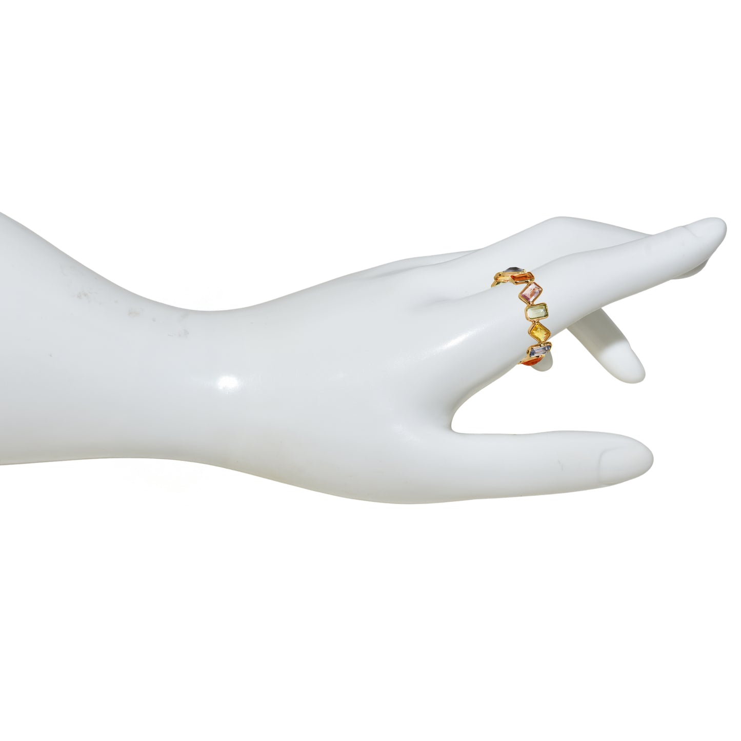 18k Multi Sapphire Rectangle Bezel Ring