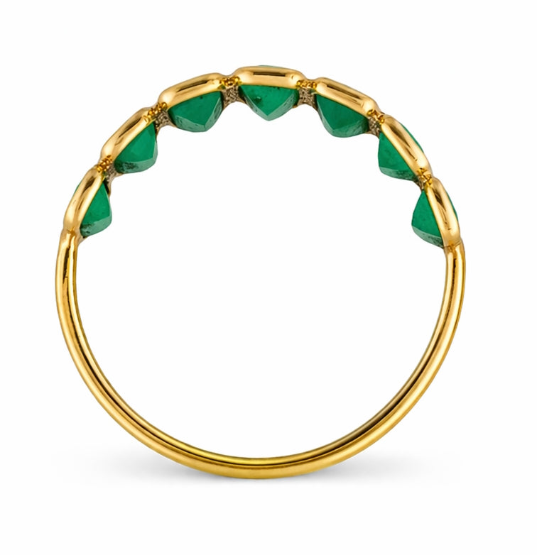 18k Emerald Rectangle Bezel Ring
