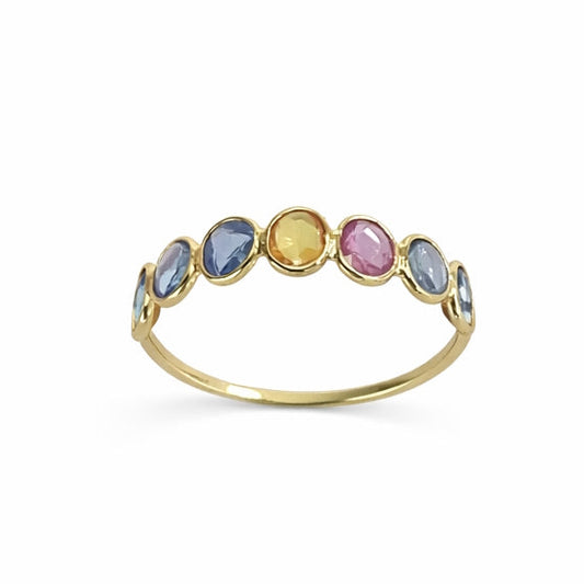 18k Multi Sapphire Bezel Ring