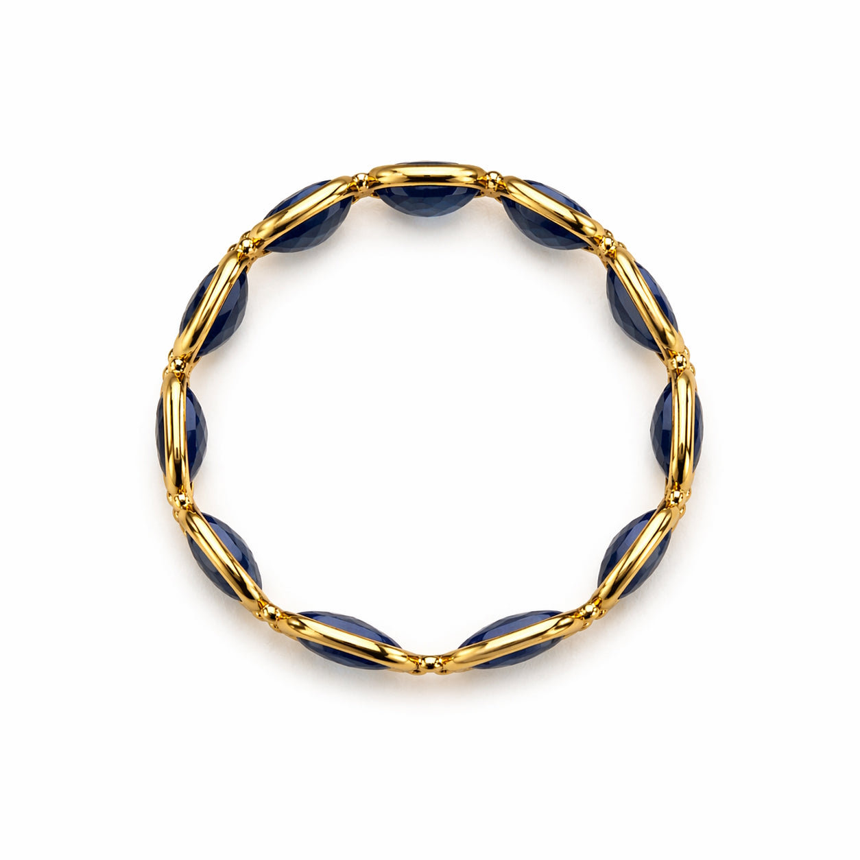 18k Sapphire Oval Bezel Eternity Ring