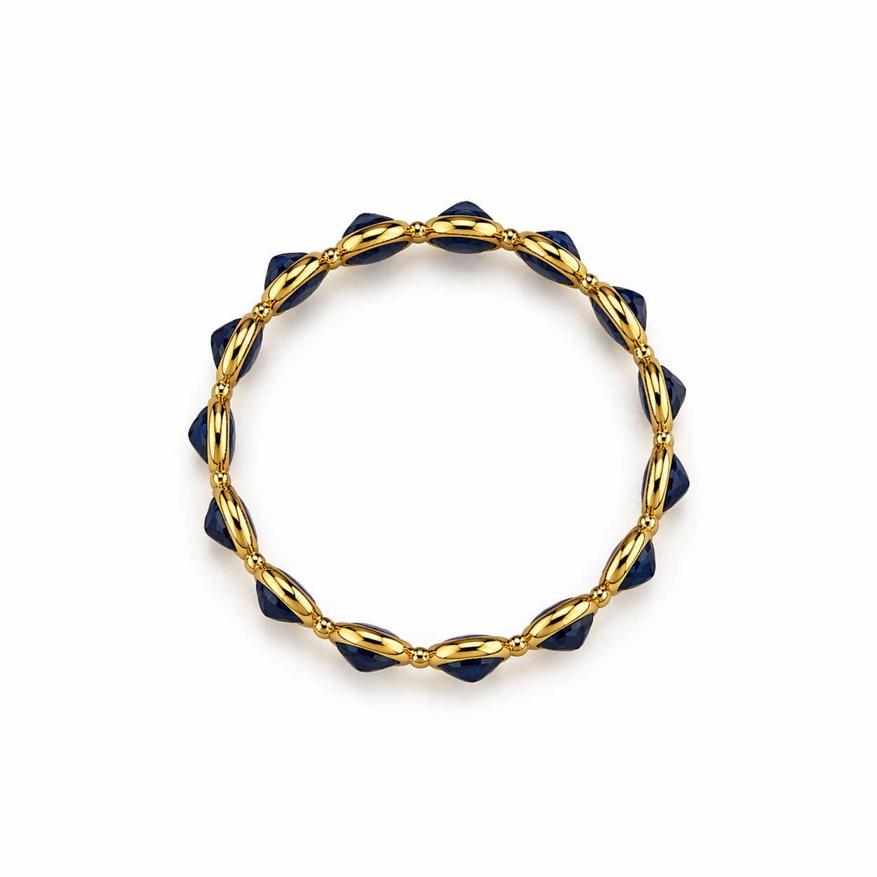18k Sapphire Round Bezel Eternity Ring