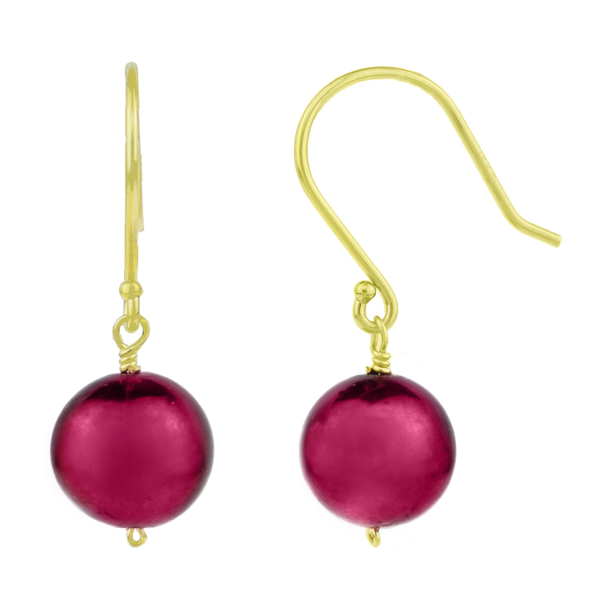 14k Purple/Plum Freshwater Pearl Necklace 72" & Earring Set