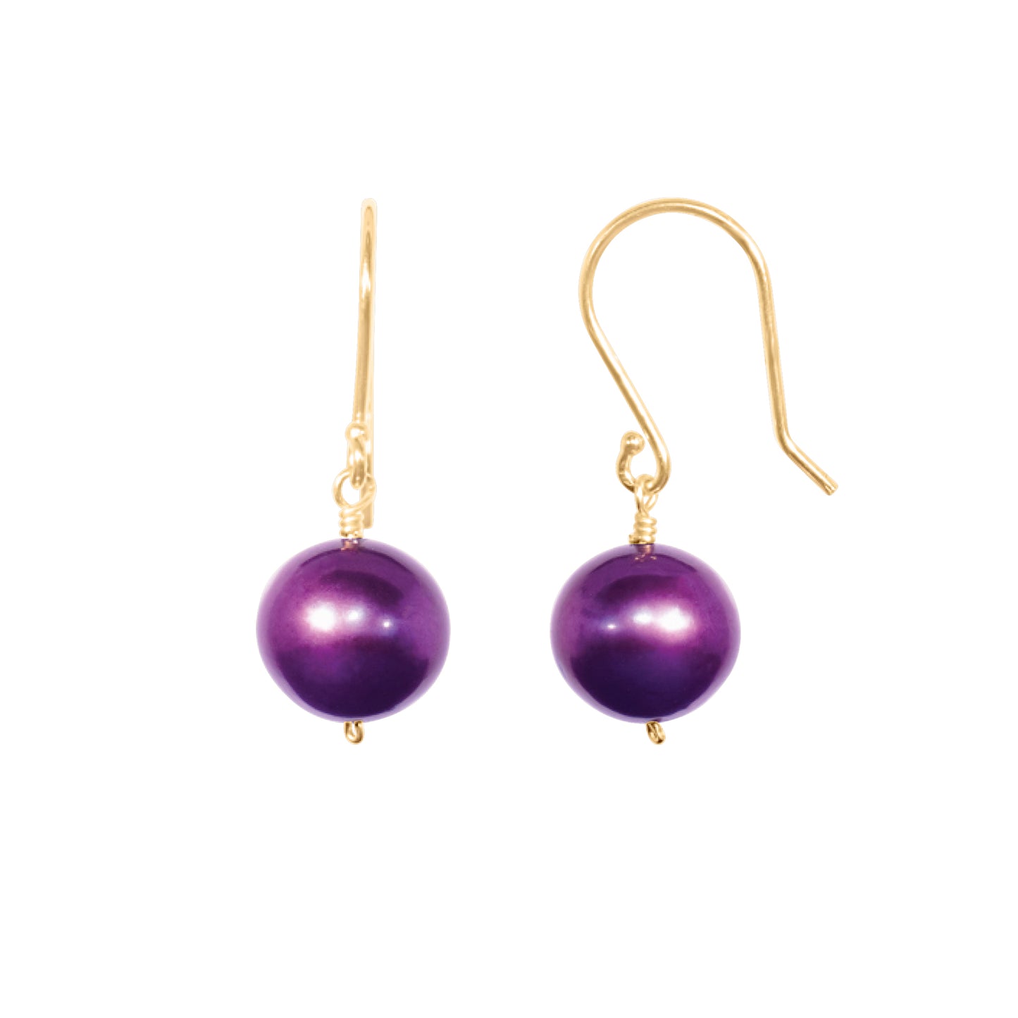 14k Purple/Plum Freshwater Pearl Necklace 72" & Earring Set