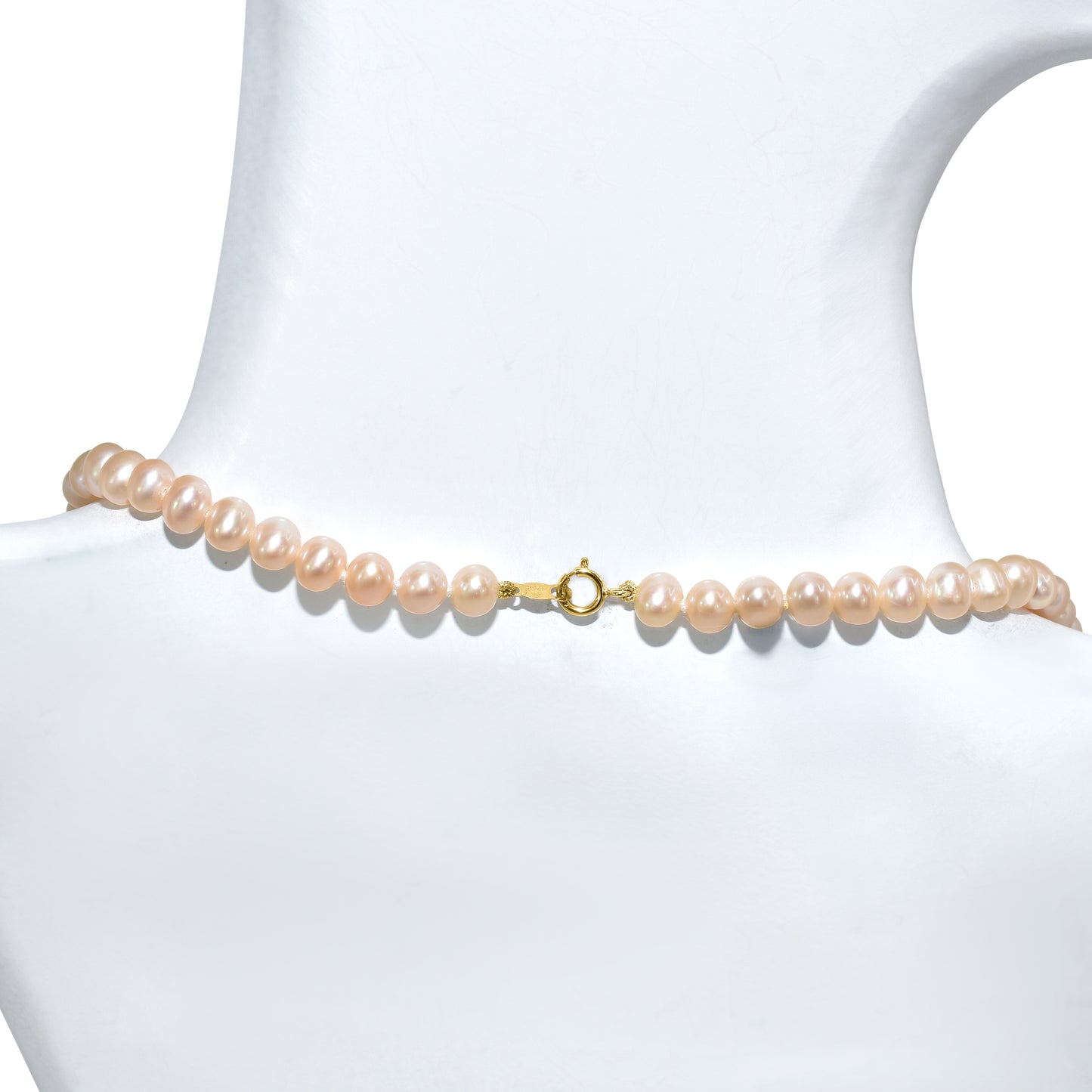 14k Natural Pink Pearl Necklace Earring Set 4.5-5mm
